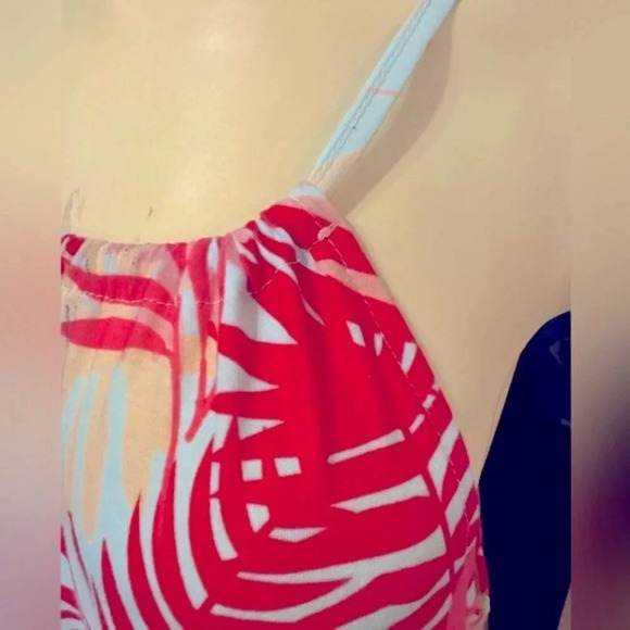 - For G and PL Women's Tropical Print Halter Maxi Dress Sleeveless size large - Picture 11 of 12